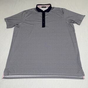 Greyson Golf Polo Shirt Men’s 2XL Navy Blue All Over Print Wolf Stingray